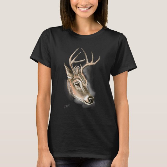 Impression de cerfs sur T-shirt habillé (Devant)