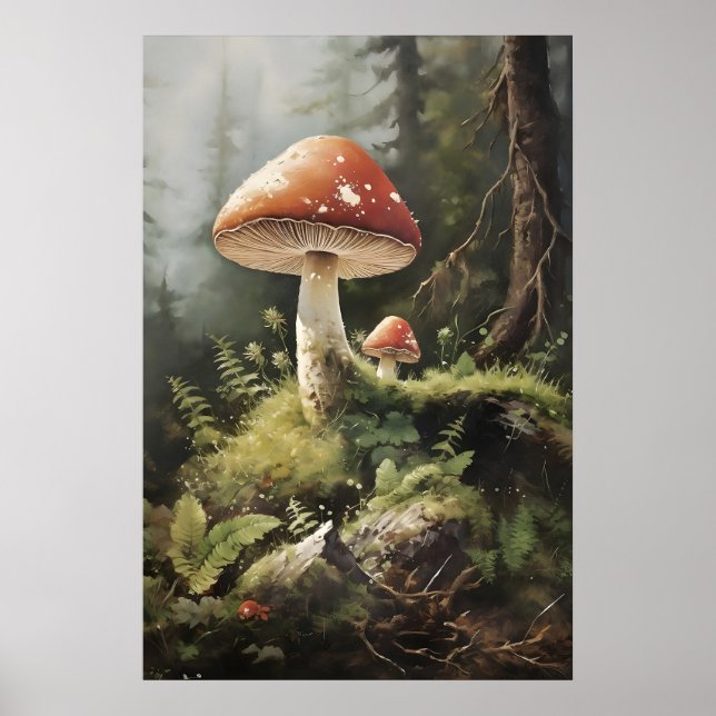 Impression de champignons Amanite tue-mouches, cha (Devant)