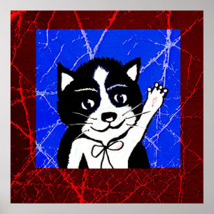 Impression de chat cool, papier d'affiche de valeu