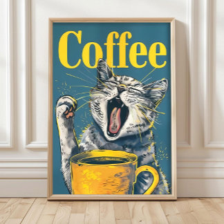 Impression de chat de café mignonne drôle – Dopami