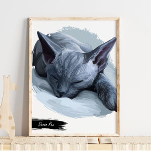 Impression de chat Devon Rex Impression murale d