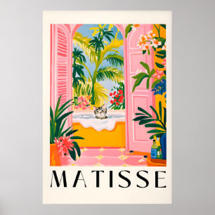 Impression de chat Matisse Rose Art mural de salle