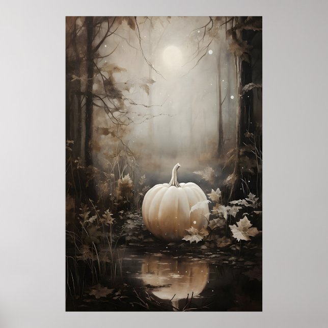 Impression de citrouille de bois d'automne, Hallow (Devant)