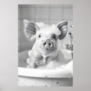 Impression de cochon drôle dans la baignoire Art d
