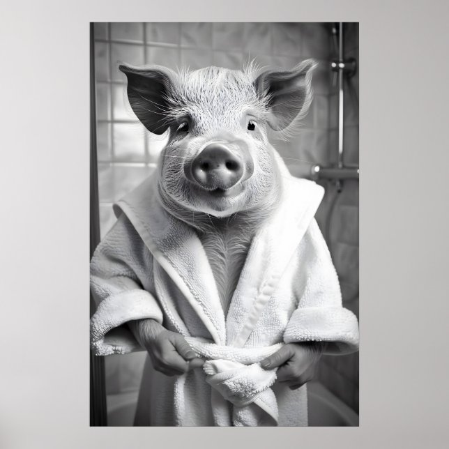 Impression de cochon drôle en robe de chambre Anim (Devant)
