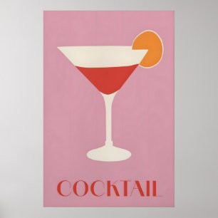 Impression de cocktail moderne du milieu du siècle