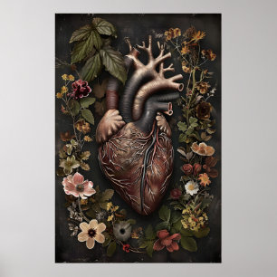 Impression de cœur et de fleurs anatomiques, Dark 