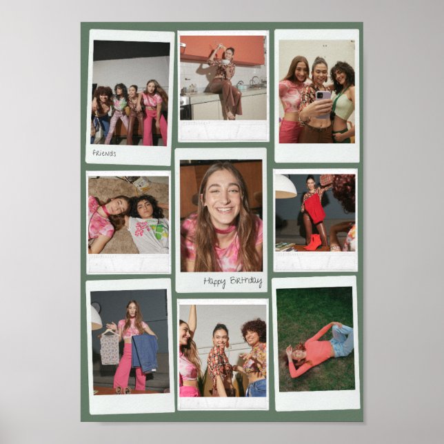 Impression de collage polaroid de 9 photos personn (Devant)