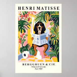 Impression de Coonhound de style Matisse Chien drô