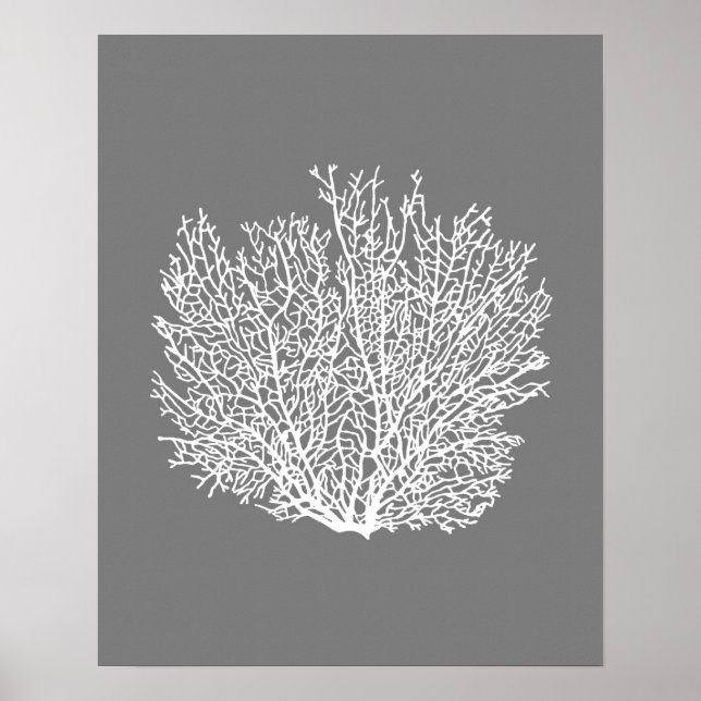 Impression de corail de ventilateur, Argent pâle s (Devant)