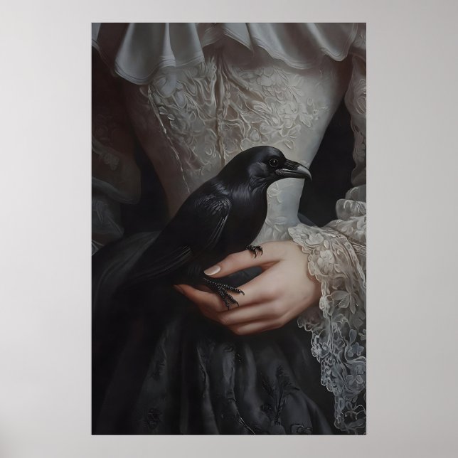 Impression de corbeau gothique et sombre, Portrait (Devant)