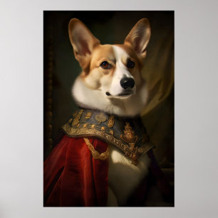 Impression de Corgi aristocratique, drôle de chien