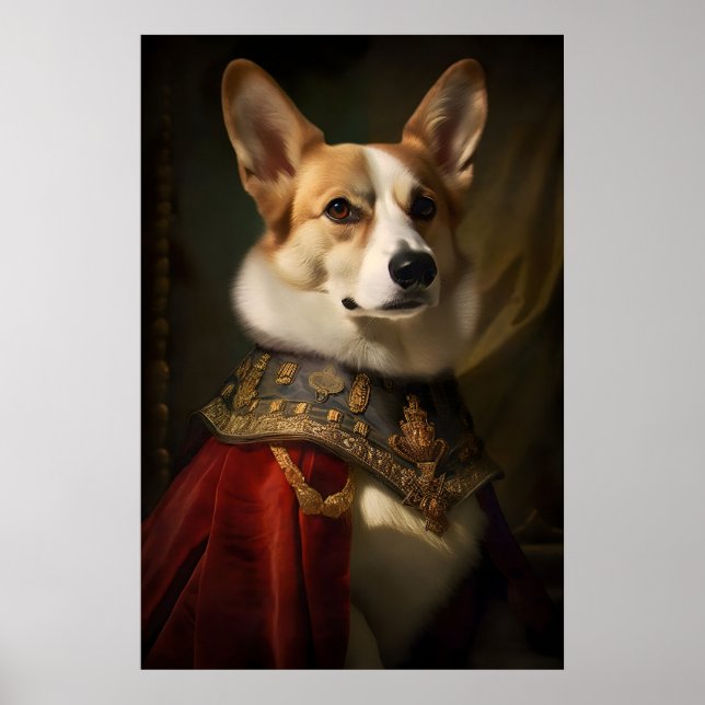 Impression de Corgi aristocratique, drôle de chien (Devant)