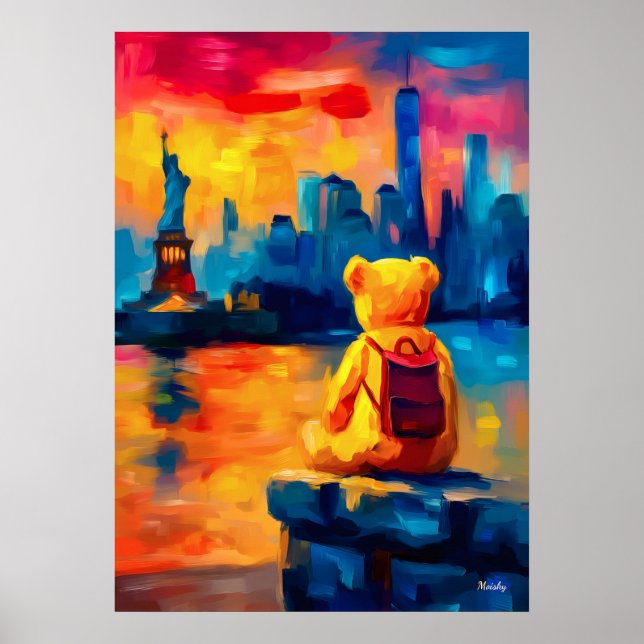 Impression de coucher de soleil New York Teddy Fau (Devant)