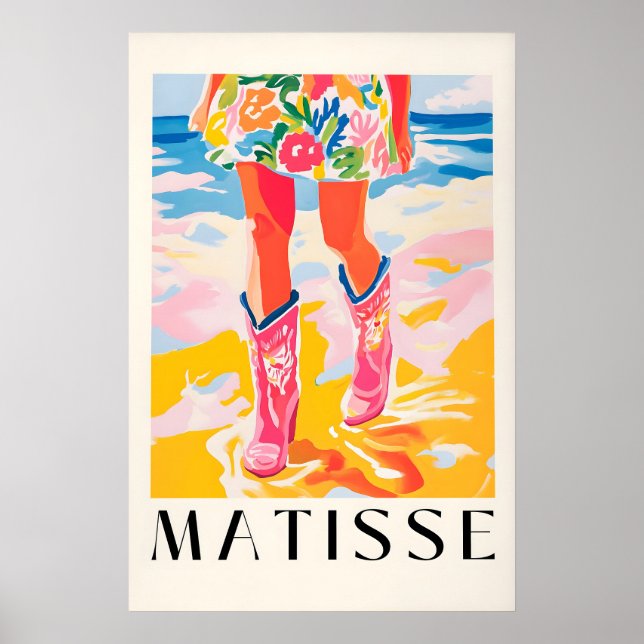 Impression de Cowgirl Côtière Bottes Roses, Matiss (Devant)
