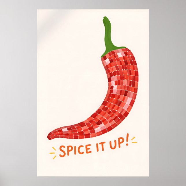 Impression de cuisine au piment, Art mural aliment (Devant)
