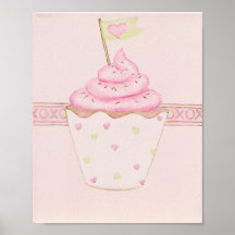 Impression de cupcake rose 8 x 10