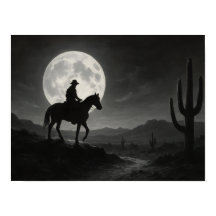 Impression de désert sous la pleine lune - Nuit oc