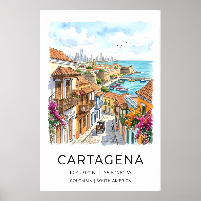 Impression de dessin à l'encre de Cartagena, vigne (Devant)
