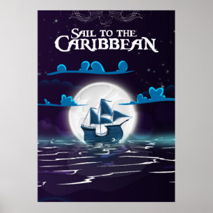 Impression de dessin animé de pirate des Caraïbes.