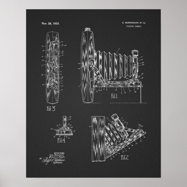 Impression de dessin d'art breveté de caméra plian (Devant)