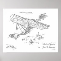 Impression de dessin d'art d'avion Vintage 1915