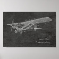 Impression de dessin d'art d'avion Vintage 1932
