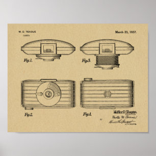 Impression de dessin d'art de la caméra Vintage 19