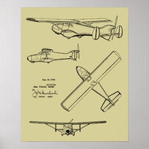 Impression de dessin d'art de l'avion à boucle arr