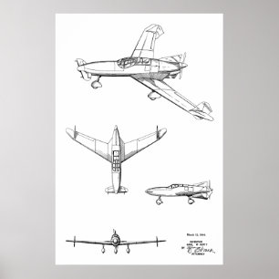 Impression de dessin d'art de l'avion à boucle arr