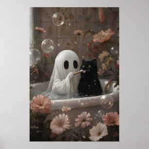 Impression de fantôme brossant les dents de chat d