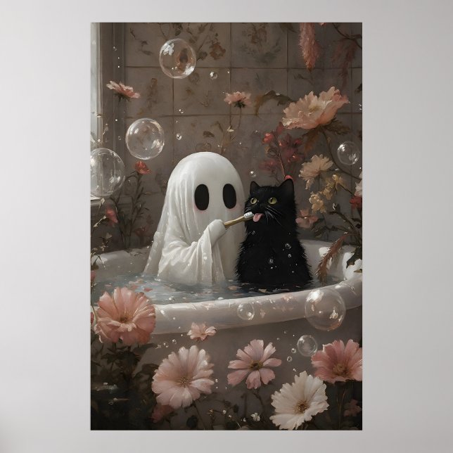 Impression de fantôme brossant les dents de chat d (Devant)