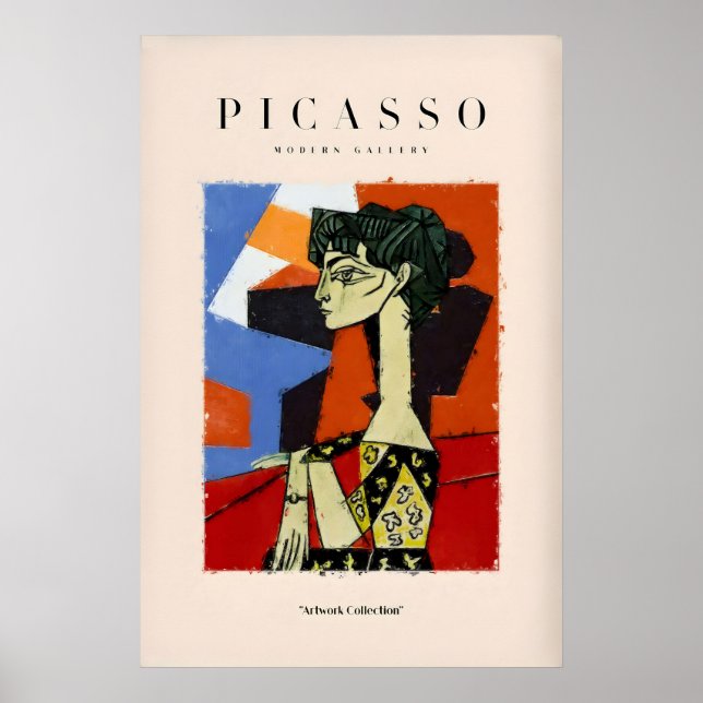 Impression de femme assise de profil cubiste de Pi (Devant)