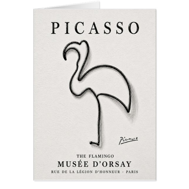 Impression de flamant rose de Picasso | Art minima (Devant)