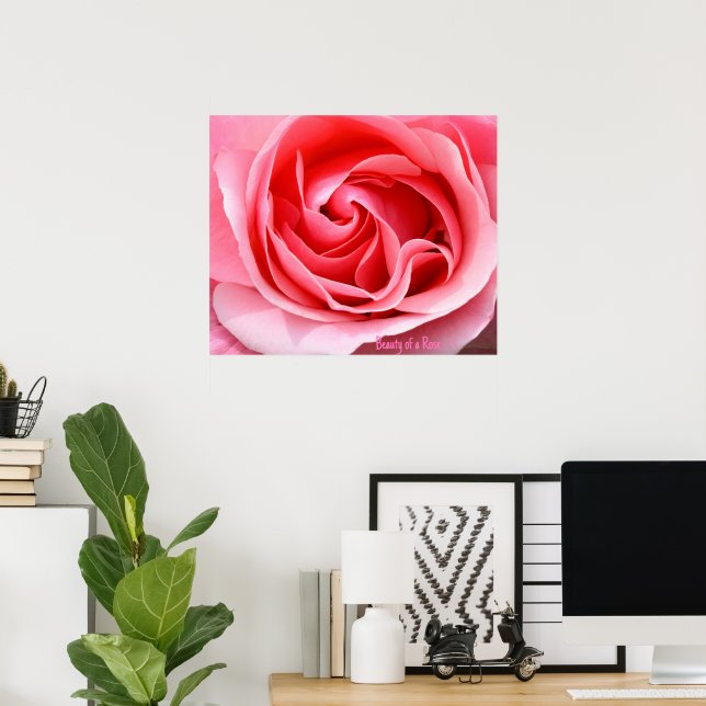 Impression de fleur de rose rose (Bureau à domicile)