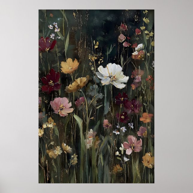 Impression de fleurs sauvages anciennes, Art Fleur (Devant)