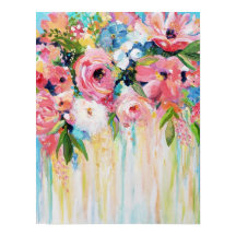 Impression de fleurs sauvages, papier affiche d'ar