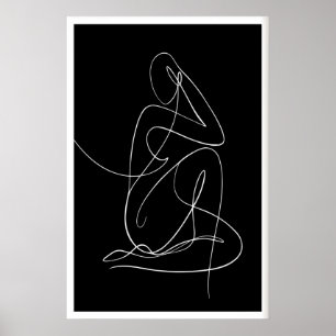 Impression de forme humaine minimaliste monochrome