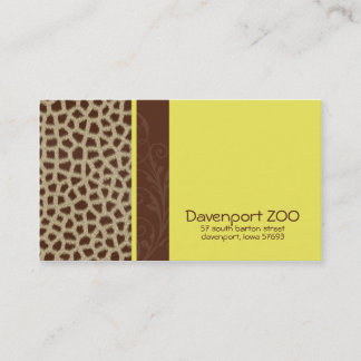 Impression de girafe [jaune] Carte de visite