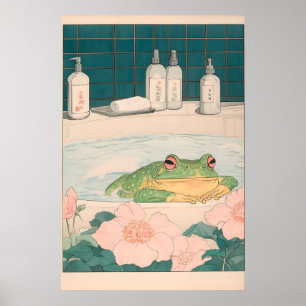 Impression de grenouille dans une baignoire pour s