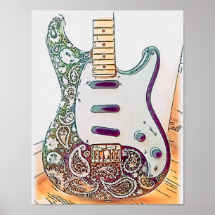 Impression de guitare Paisley