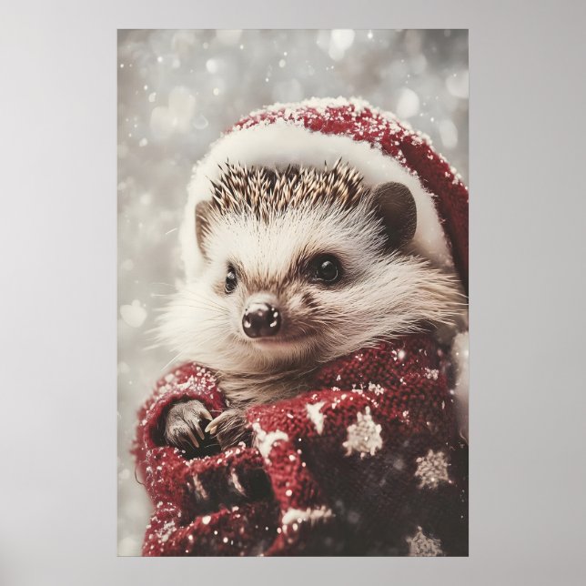 Impression de hérisson de Noël, décoration murale  (Devant)