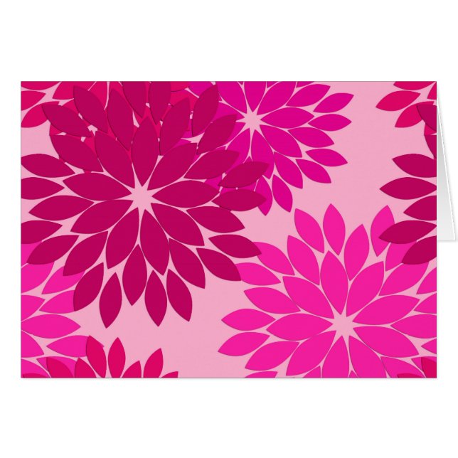 Impression de kimono floral moderne, rose, fuchsia (Devant Horizontal)