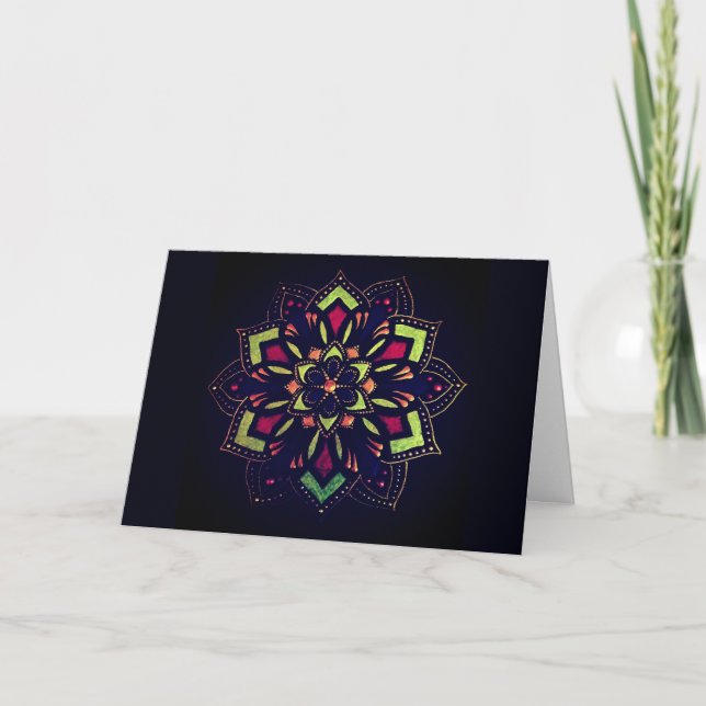 Impression de la carte de note blanche Mandala pei (Devant)