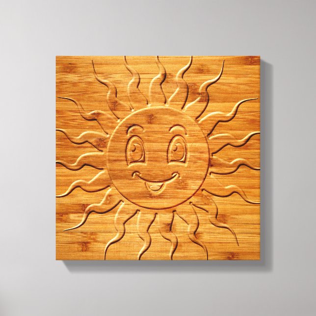 Impression De La Face Solaire Souriante En Bois (Recto)