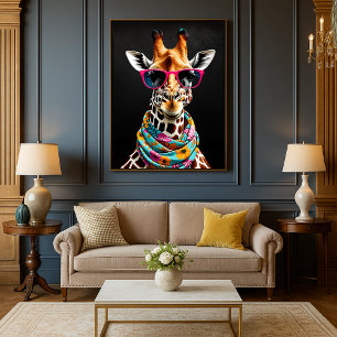 Impression de la Giraffe colorée Maximaliste