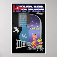 Impression de La Havane Affiche de voyage Cuba Art