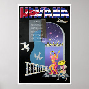 Impression de La Havane Affiche de voyage Cuba Art