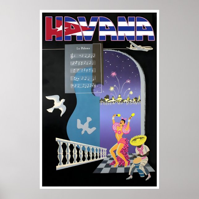 Impression de La Havane Cuba Affiche de voyage Art (Devant)