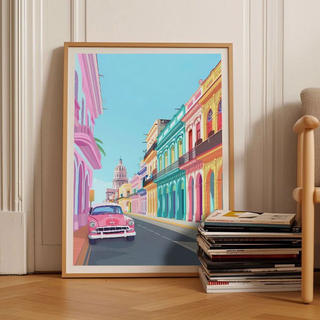 Impression de La Havane Cuba Illustration Cuba Voy (Créateur téléchargé)